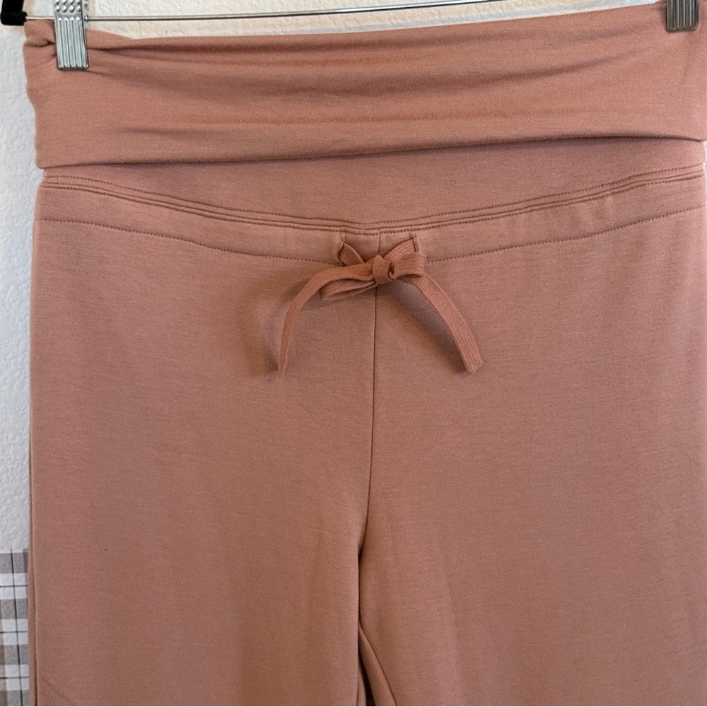 Fabletics Lia Lounge Tan Drawstring Leggings High Waist Soft Terry Pants Large - Picture 6 of 14